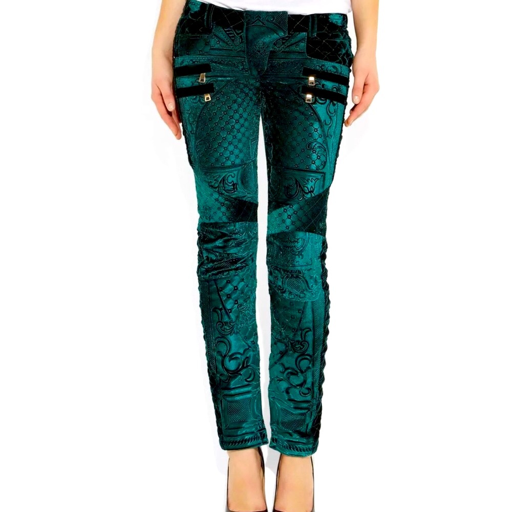 BALMAIN FABERGE RUNWAY VELVET PANTS FR 38 US 6